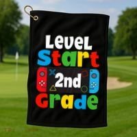 Level Start 2nd Grade Gaming Golf Towel thumb 1
