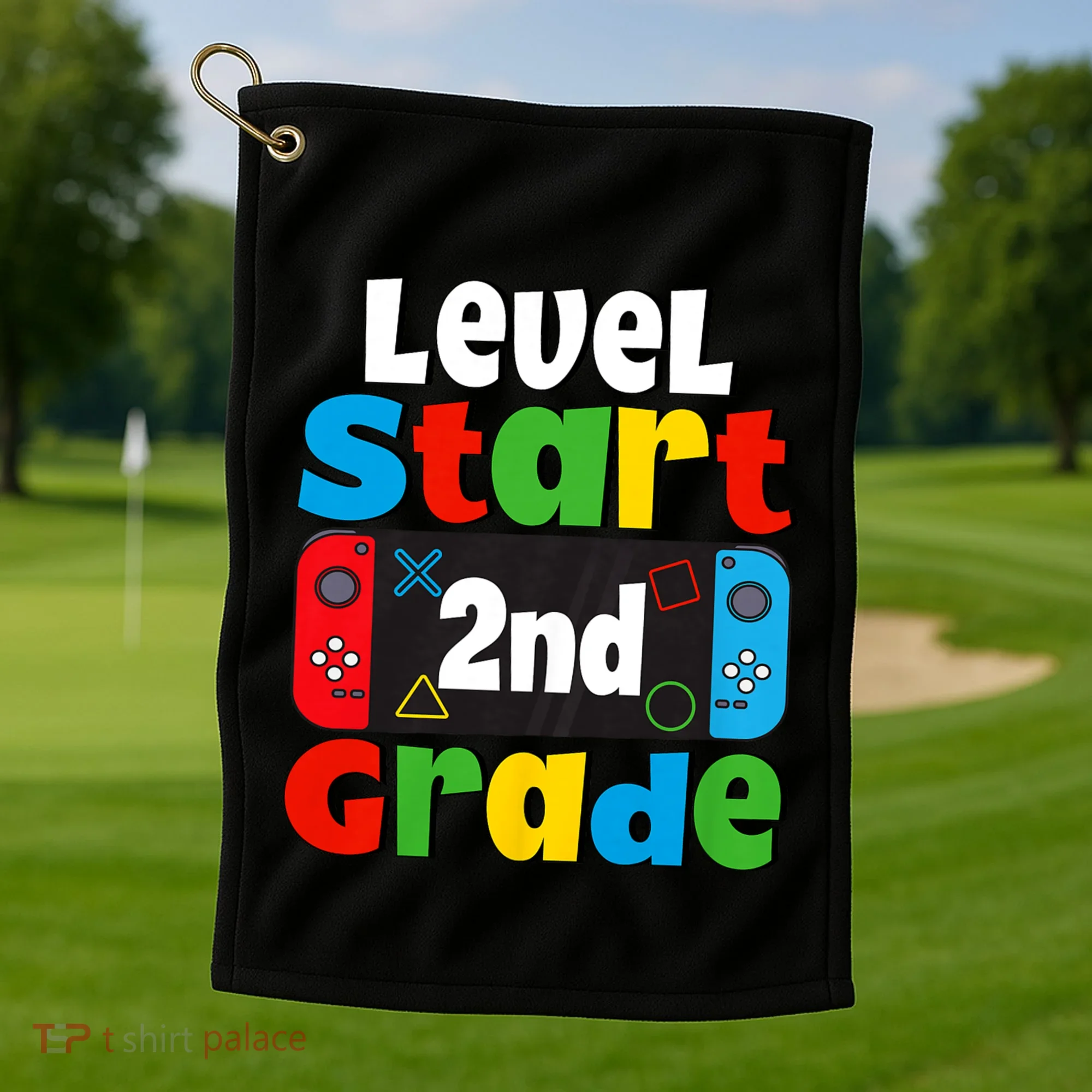 Level Start 2nd Grade Gaming Golf Towel