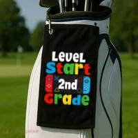 Level Start 2nd Grade Gaming Golf Towel thumb 2