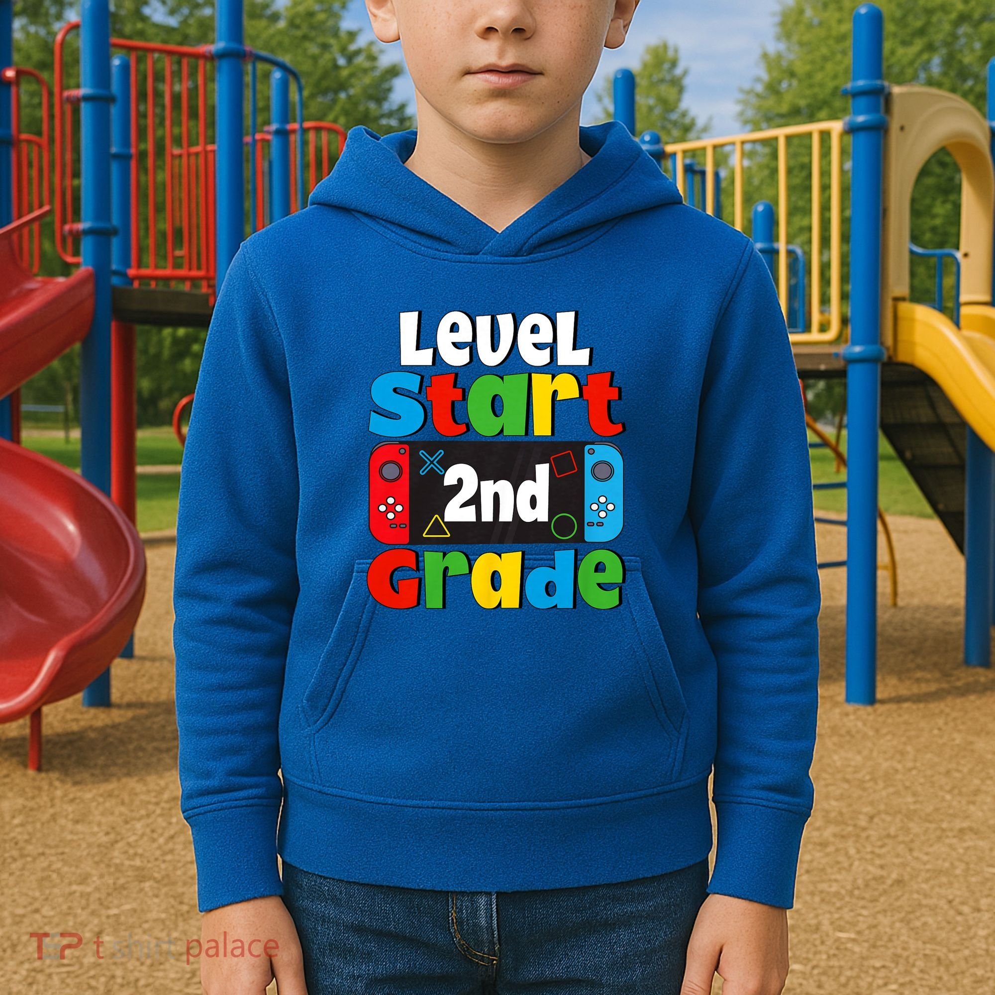 Level Start 2nd Grade Gaming Kids Hoodie