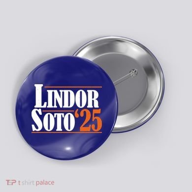 Lindor Soto 25 New York Fan Button