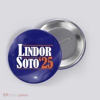 Lindor Soto 25 New York Fan Button thumb 0