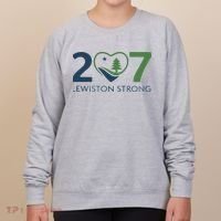 Lewiston Strong 207 Fundraiser Maine Flag In Heart Women's Sweatshirt thumb 0
