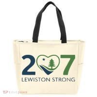 Lewiston Strong 207 Fundraiser Maine Flag In Heart Tote Bag thumb 0