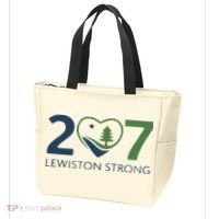 Lewiston Strong 207 Fundraiser Maine Flag In Heart Tote Bag thumb 3