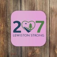 Lewiston Strong 207 Fundraiser Maine Flag In Heart Coaster thumb 0