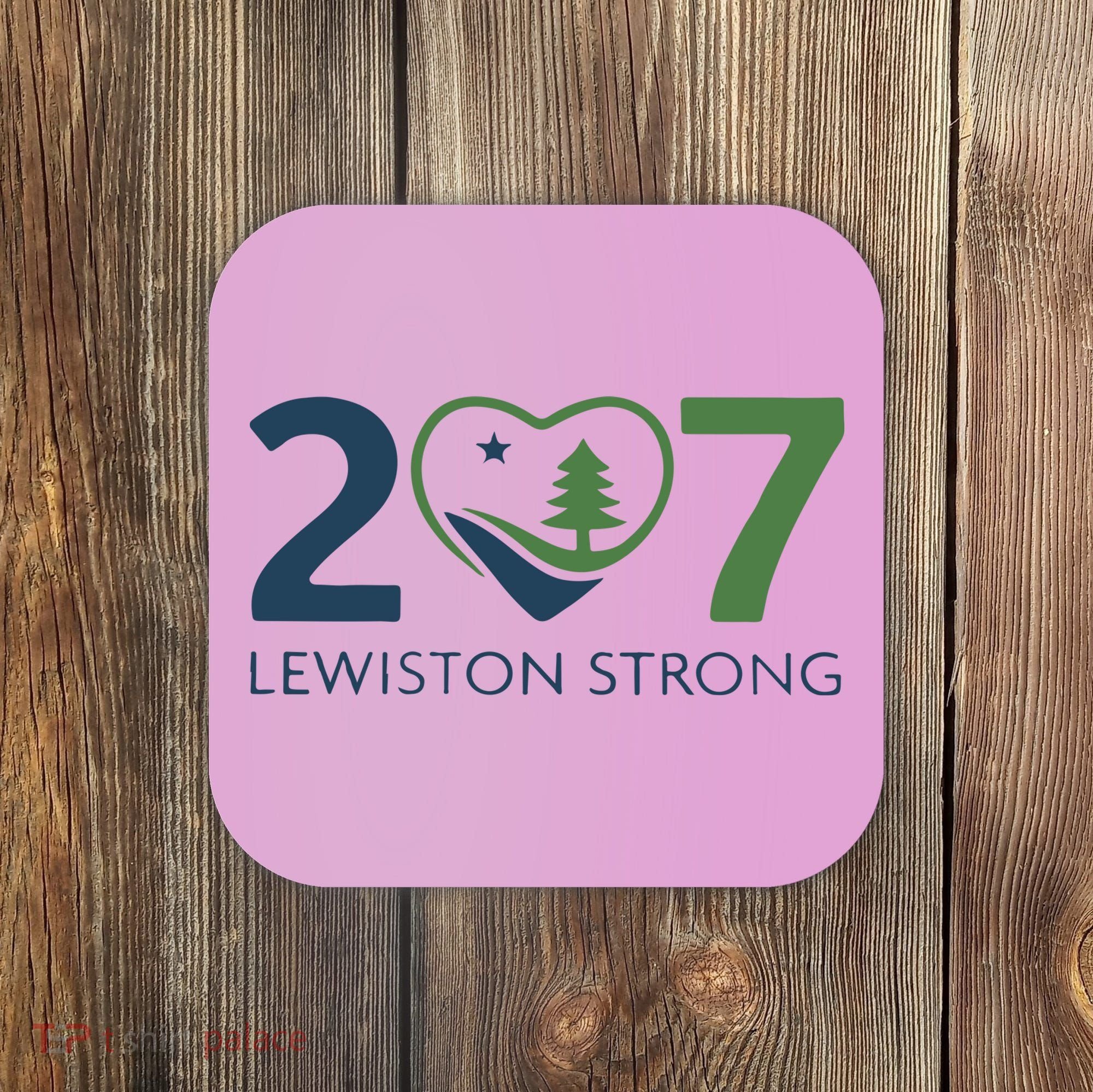 Lewiston Strong 207 Fundraiser Maine Flag In Heart Coaster