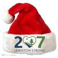 Lewiston Strong 207 Fundraiser Maine Flag In Heart Santa Hat thumb 0