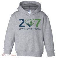 Lewiston Strong 207 Fundraiser Maine Flag In Heart Toddler Hoodie thumb 0