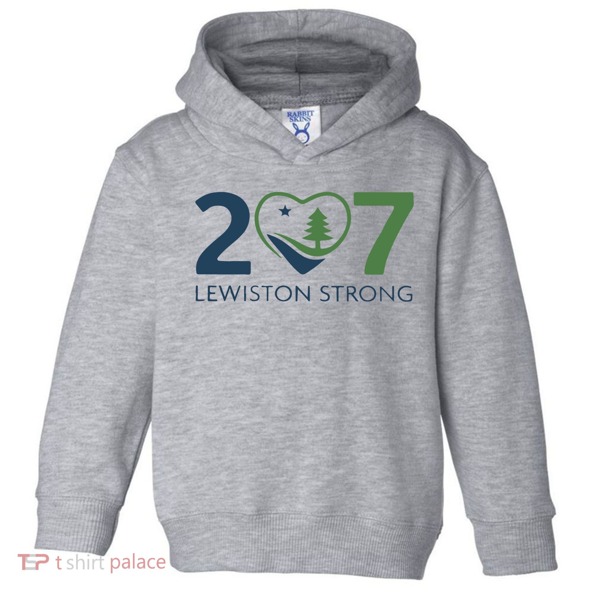 Lewiston Strong 207 Fundraiser Maine Flag In Heart Toddler Hoodie