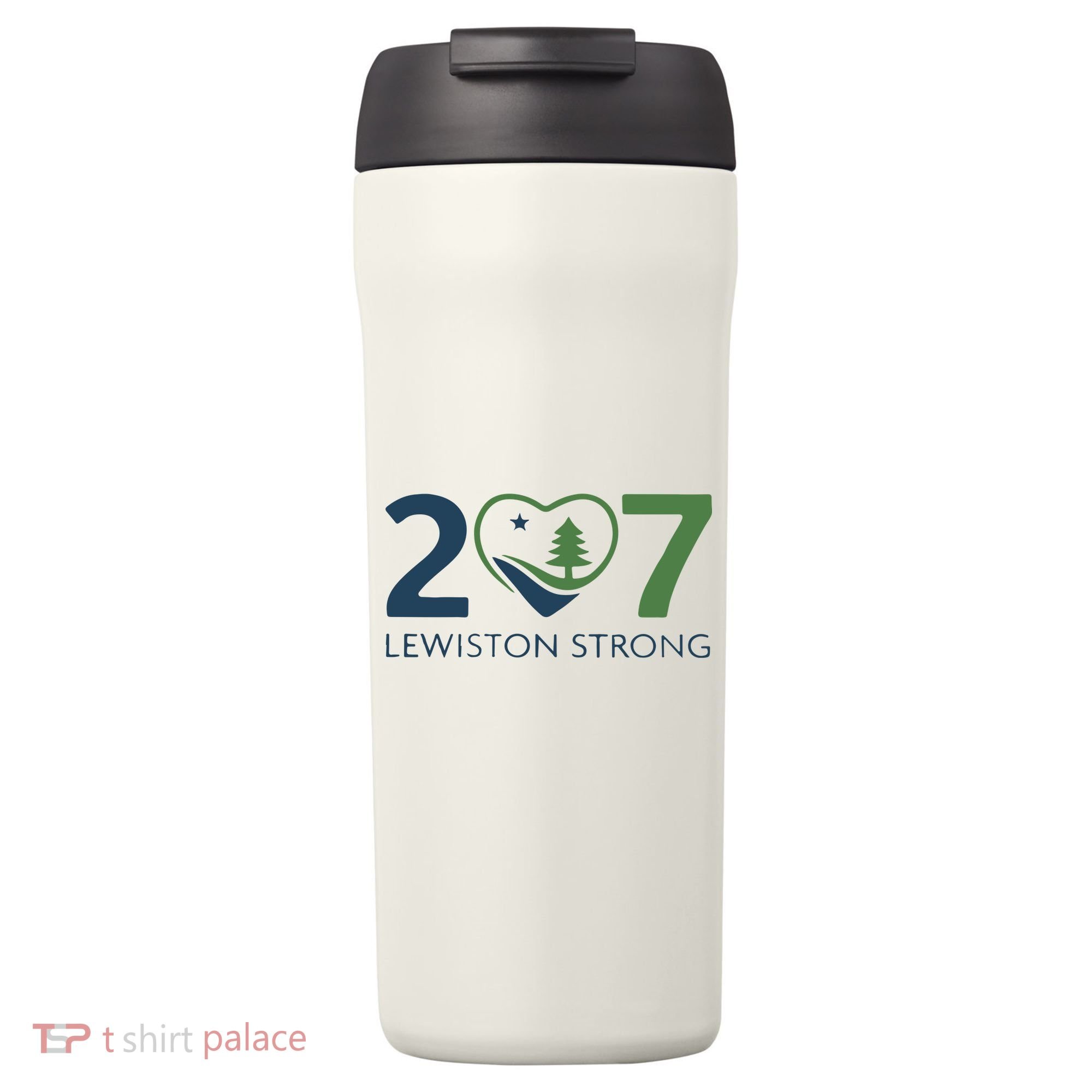 Lewiston Strong 207 Fundraiser Maine Flag In Heart 24oz Duet Stainless Steel Tumbler