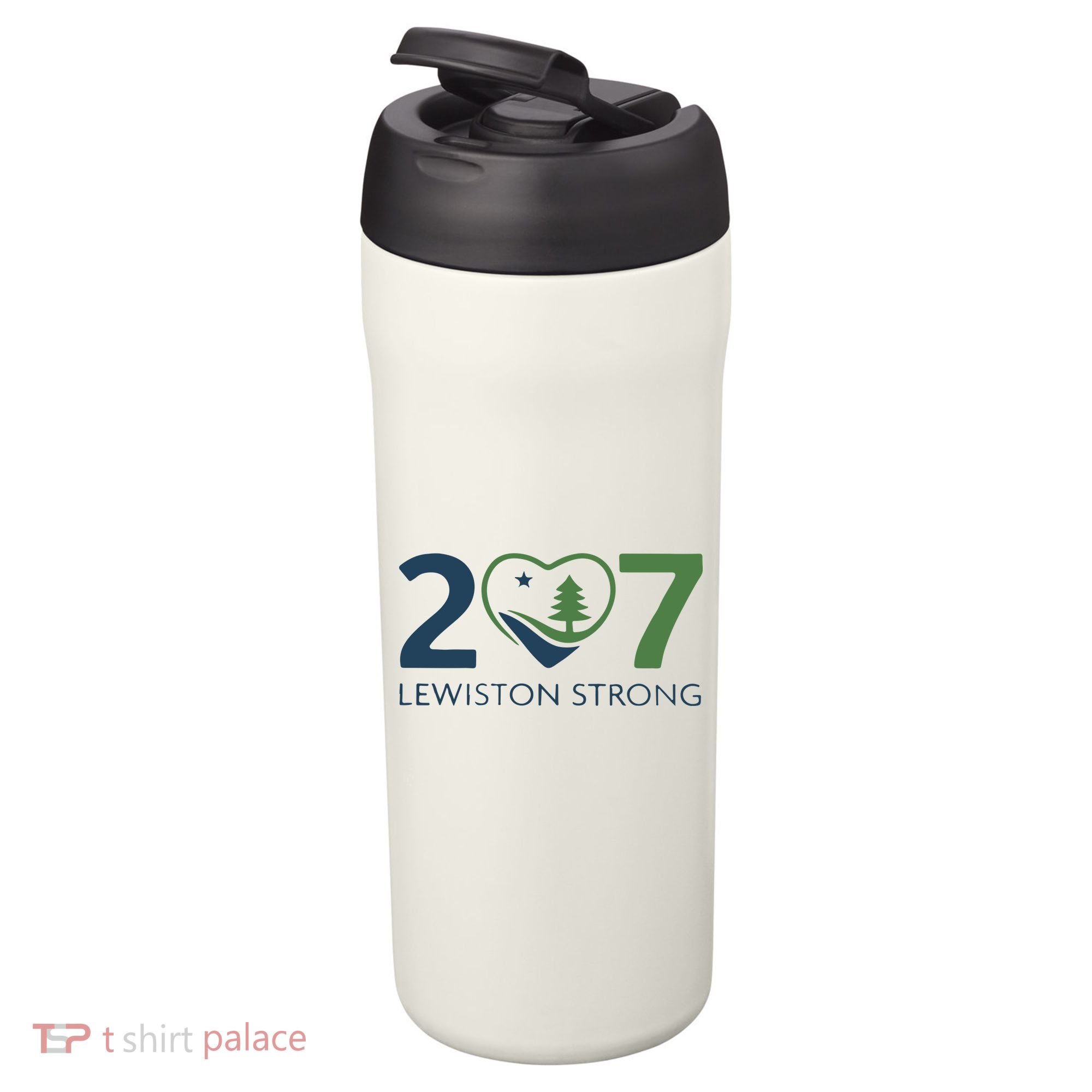 Lewiston Strong 207 Fundraiser Maine Flag In Heart 24oz Duet Stainless Steel Tumbler