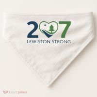 Lewiston Strong 207 Fundraiser Maine Flag In Heart USA-Made Doggie Bandana thumb 0