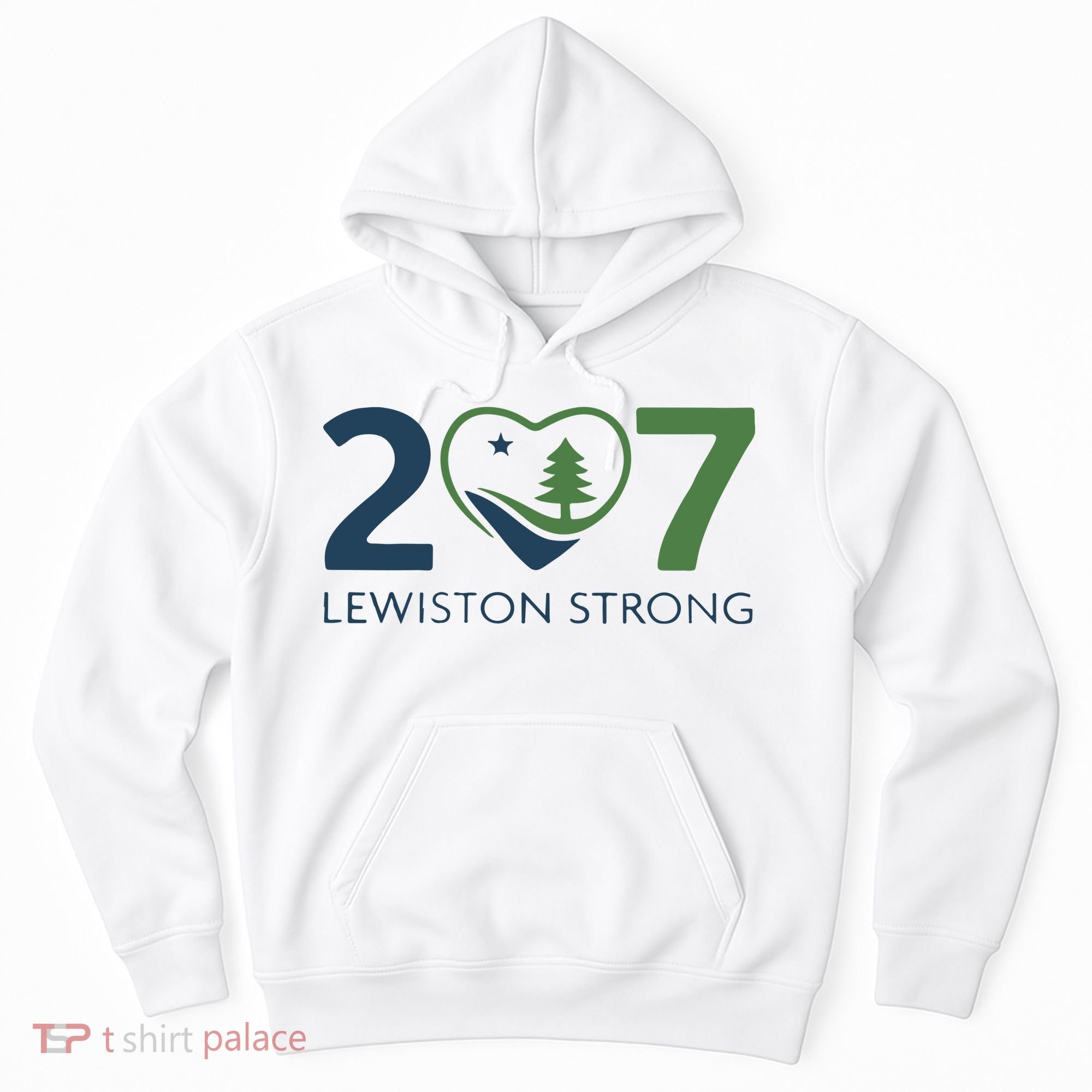 Lewiston Strong 207 Fundraiser Maine Flag In Heart Hoodie