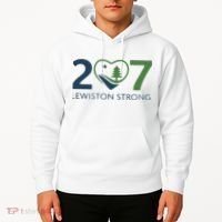 Lewiston Strong 207 Fundraiser Maine Flag In Heart Hoodie thumb 2