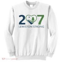 Lewiston Strong 207 Fundraiser Maine Flag In Heart Sweatshirt thumb 0
