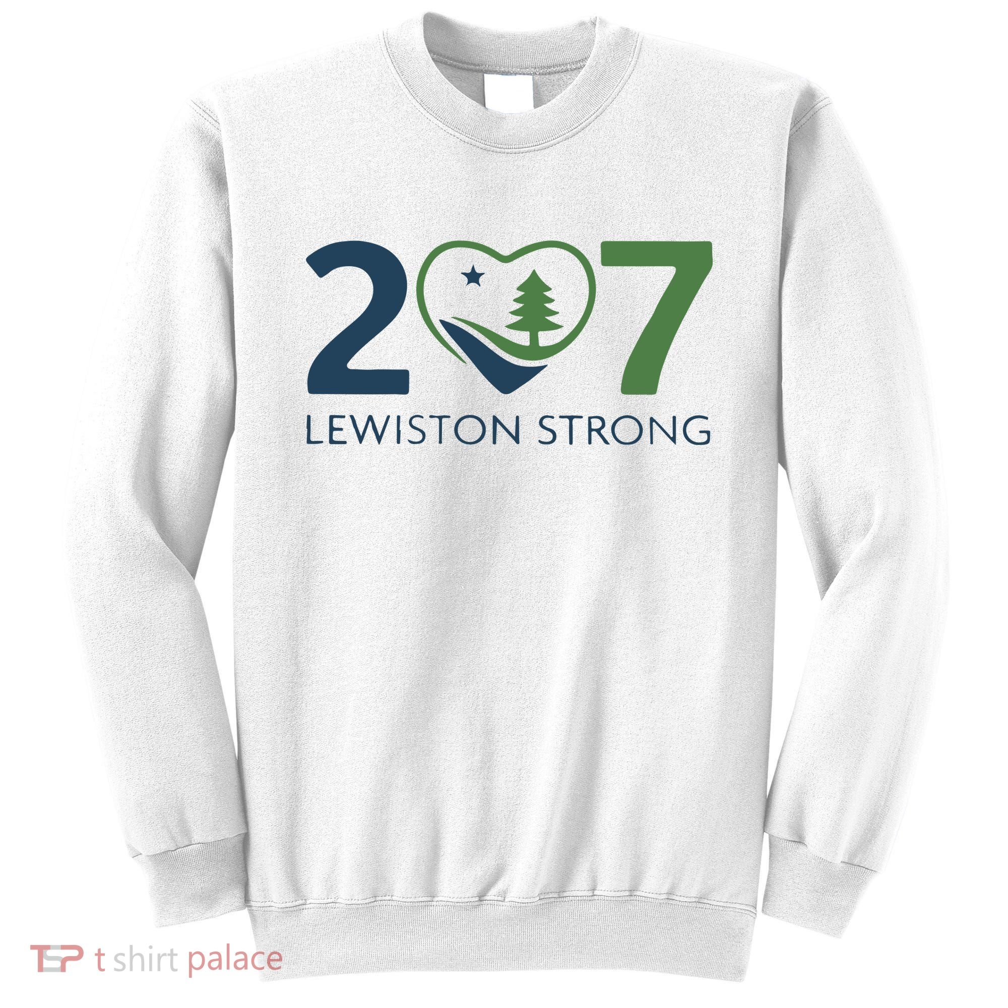 Lewiston Strong 207 Fundraiser Maine Flag In Heart Sweatshirt