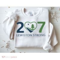 Lewiston Strong 207 Fundraiser Maine Flag In Heart Sweatshirt thumb 2
