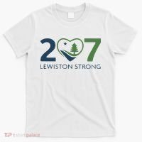 Lewiston Strong 207 Fundraiser Maine Flag In Heart T-Shirt thumb 0