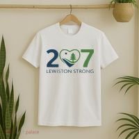 Lewiston Strong 207 Fundraiser Maine Flag In Heart T-Shirt thumb 2