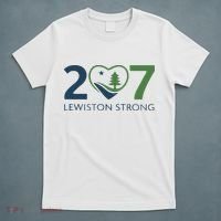 Lewiston Strong 207 Fundraiser Maine Flag In Heart T-Shirt thumb 5