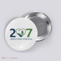 Lewiston Strong 207 Fundraiser Maine Flag In Heart Button thumb 0