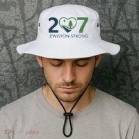 Lewiston Strong 207 Fundraiser Maine Flag In Heart Bucket Hat thumb 2