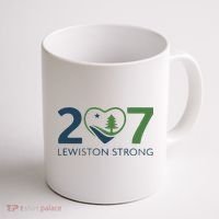 Lewiston Strong 207 Fundraiser Maine Flag In Heart Coffee Mug thumb 1