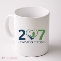 Lewiston Strong 207 Fundraiser Maine Flag In Heart Coffee Mug thumb 0