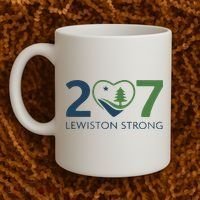 Lewiston Strong 207 Fundraiser Maine Flag In Heart Coffee Mug thumb 2