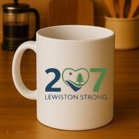 Lewiston Strong 207 Fundraiser Maine Flag In Heart Coffee Mug thumb 4
