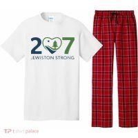 Lewiston Strong 207 Fundraiser Maine Flag In Heart Pajama Set thumb 0