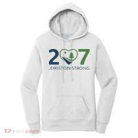 Lewiston Strong 207 Fundraiser Maine Flag In Heart Women's Hoodie thumb 0