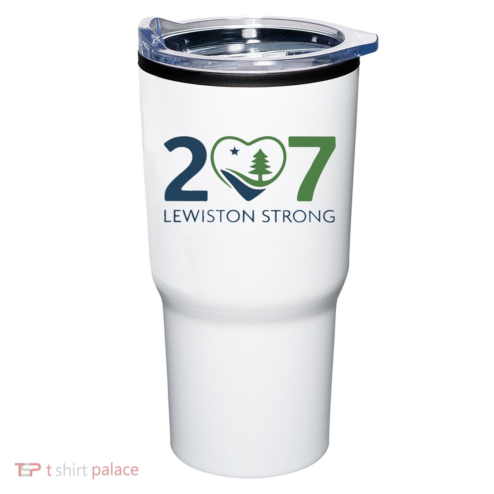 Lewiston Strong 207 Fundraiser Maine Flag In Heart Tumbler