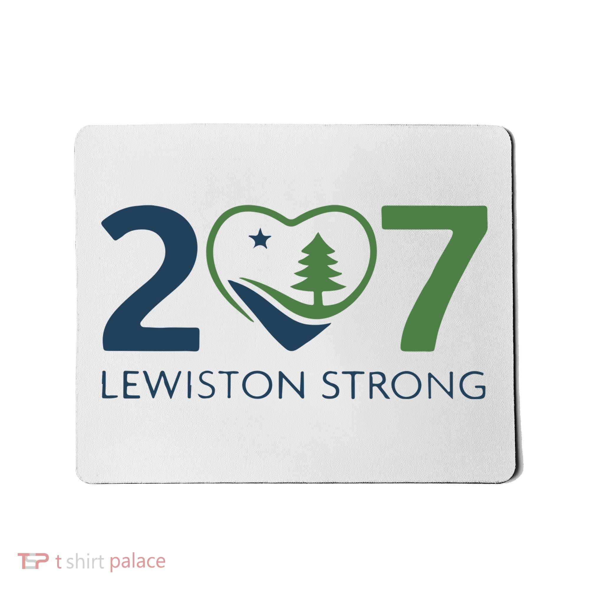 Lewiston Strong 207 Fundraiser Maine Flag In Heart Mousepad