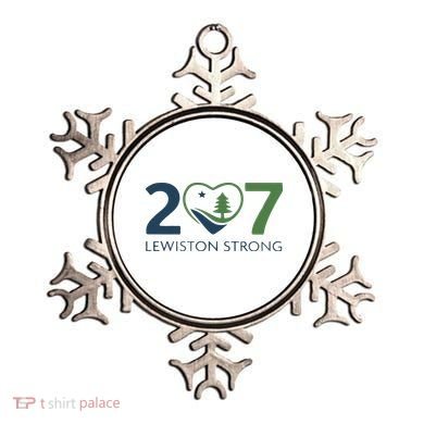 Lewiston Strong 207 Fundraiser Maine Flag In Heart Ornament