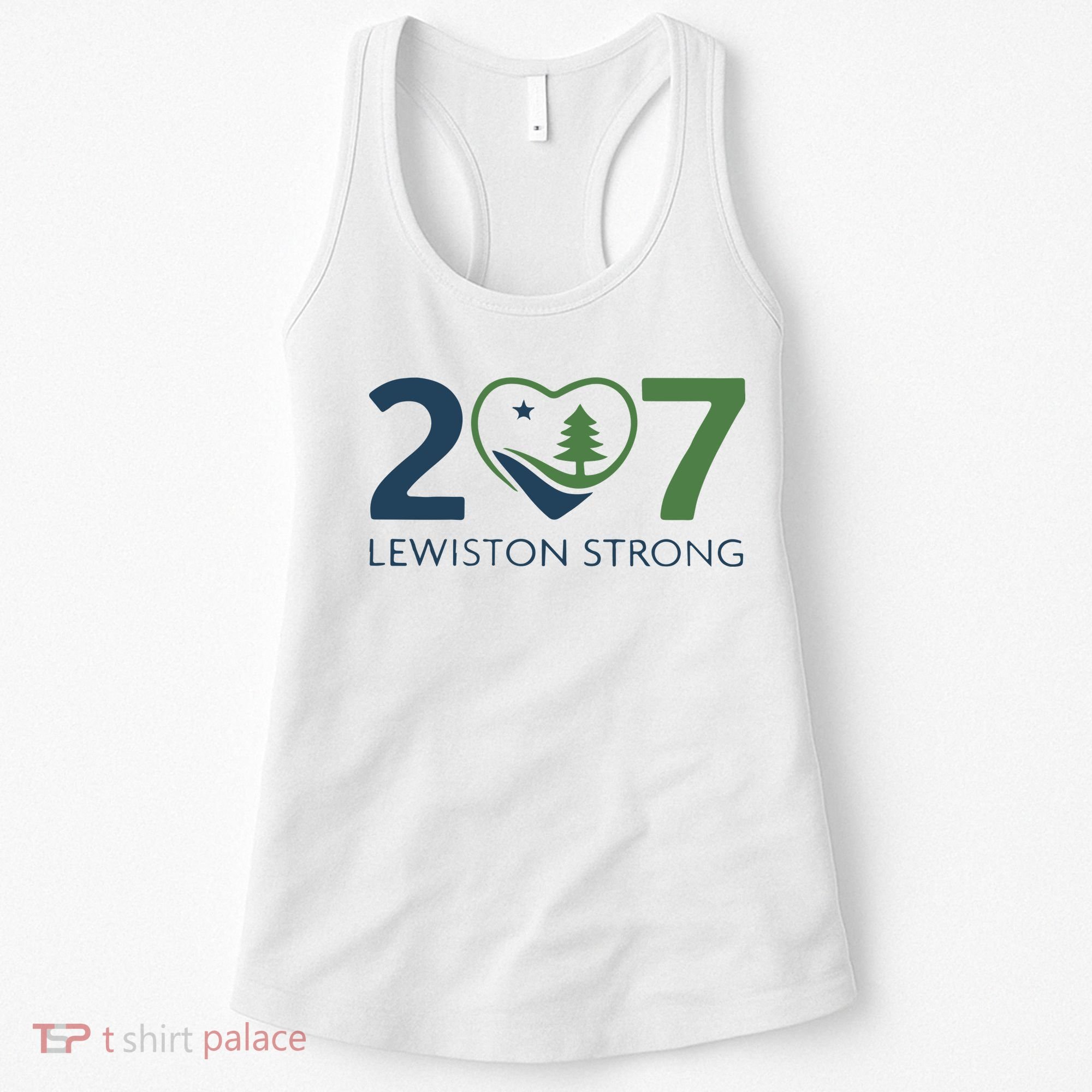 Lewiston Strong 207 Fundraiser Maine Flag In Heart Women's Tank Top