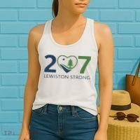 Lewiston Strong 207 Fundraiser Maine Flag In Heart Women's Tank Top thumb 2