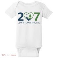Lewiston Strong 207 Fundraiser Maine Flag In Heart Baby Bodysuit thumb 0