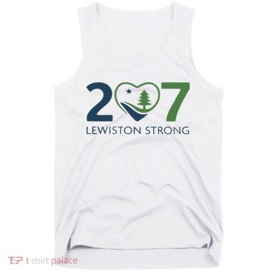 Lewiston Strong 207 Fundraiser Maine Flag In Heart Tank Top