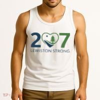 Lewiston Strong 207 Fundraiser Maine Flag In Heart Tank Top thumb 3