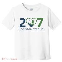 Lewiston Strong 207 Fundraiser Maine Flag In Heart Toddler T-Shirt thumb 0