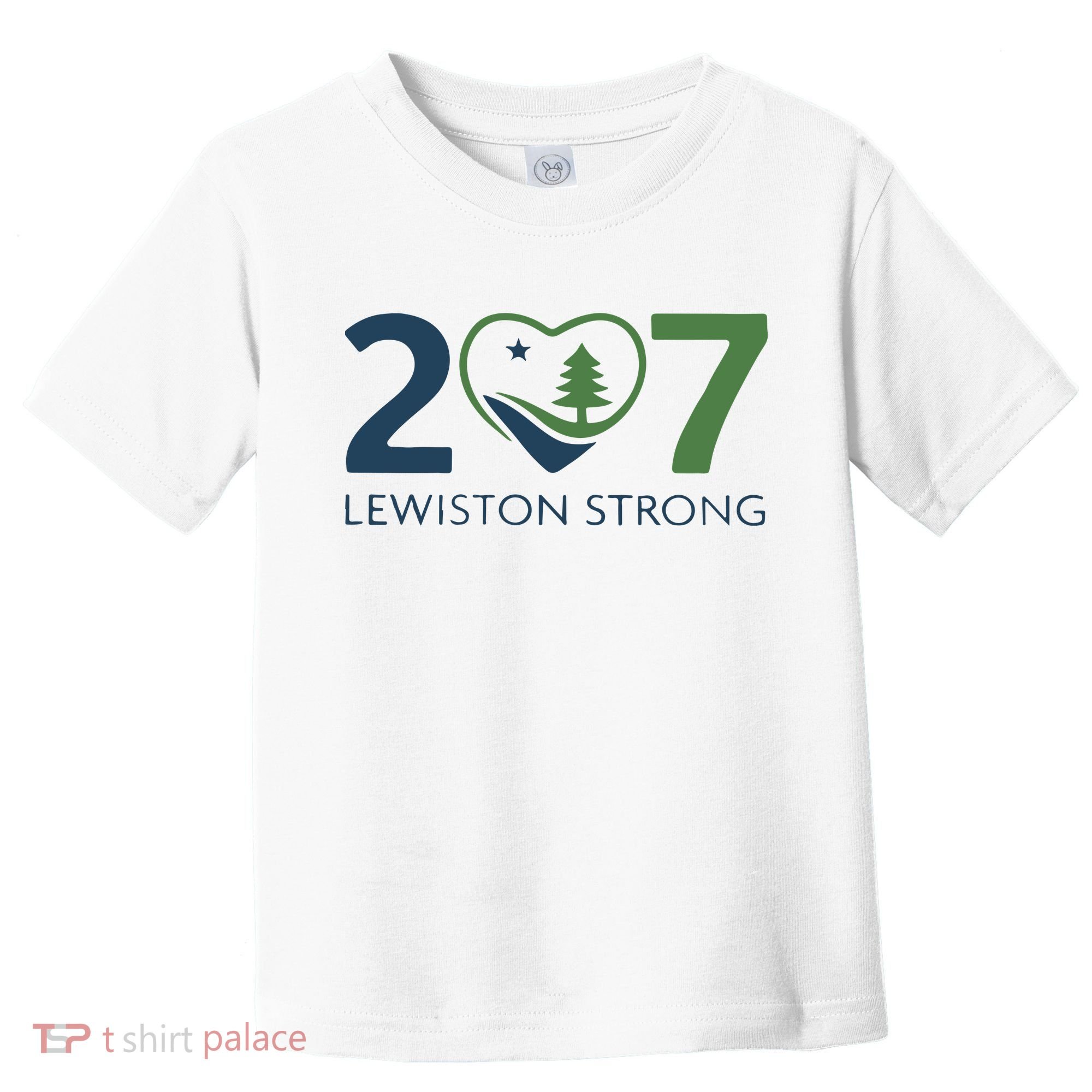Lewiston Strong 207 Fundraiser Maine Flag In Heart Toddler T-Shirt