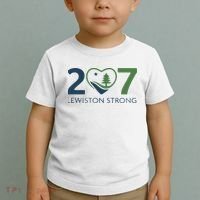 Lewiston Strong 207 Fundraiser Maine Flag In Heart Toddler T-Shirt thumb 2