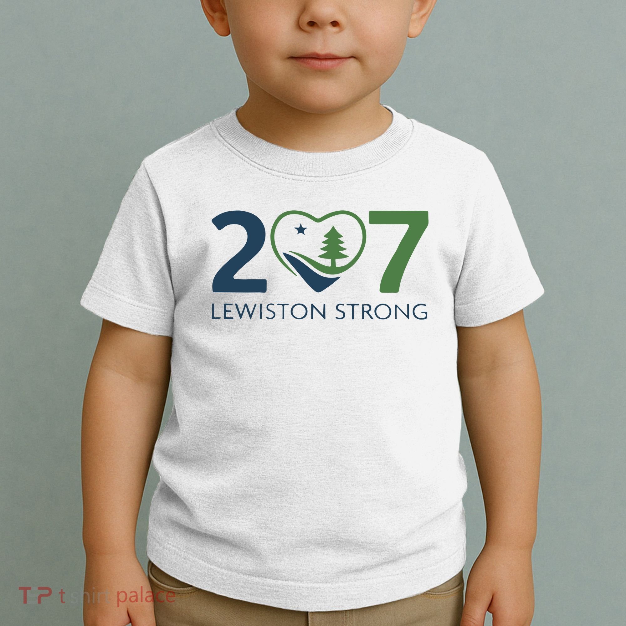 Lewiston Strong 207 Fundraiser Maine Flag In Heart Toddler T-Shirt
