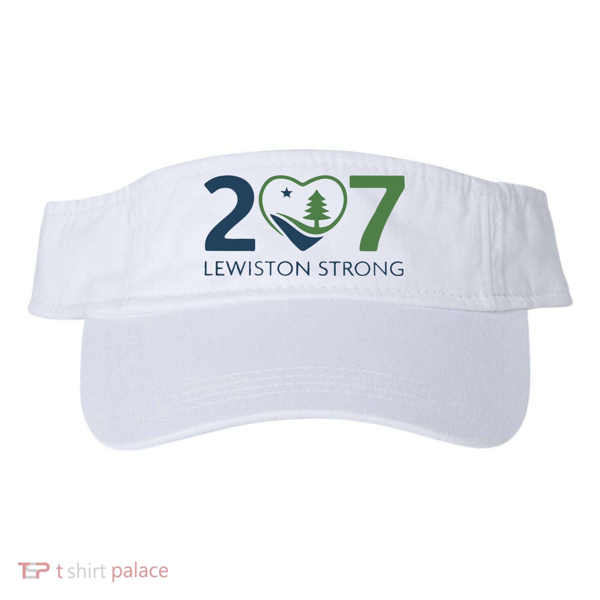 Lewiston Strong 207 Fundraiser Maine Flag In Heart Visor