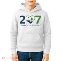 Lewiston Strong 207 Fundraiser Maine Flag In Heart Kids Hoodie thumb 4