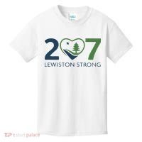 Lewiston Strong 207 Fundraiser Maine Flag In Heart Kids T-Shirt thumb 0