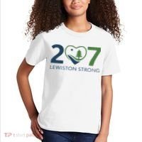Lewiston Strong 207 Fundraiser Maine Flag In Heart Kids T-Shirt thumb 2