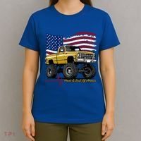 Lifted Squarebody 4wd Classic American Pickup Truck T-Shirt thumb 4